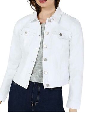 Maison Jules White Denim Jacket with Silver Buttons Medium